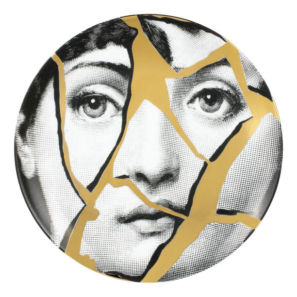 Fornasetti plate gold leaf #140